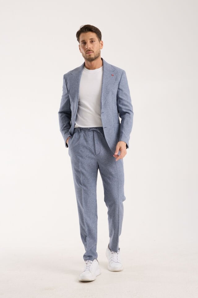 Sofya Keten Takım - Mavi