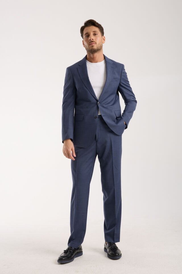 Yünlü Takım Elbise - Koyu Mavi