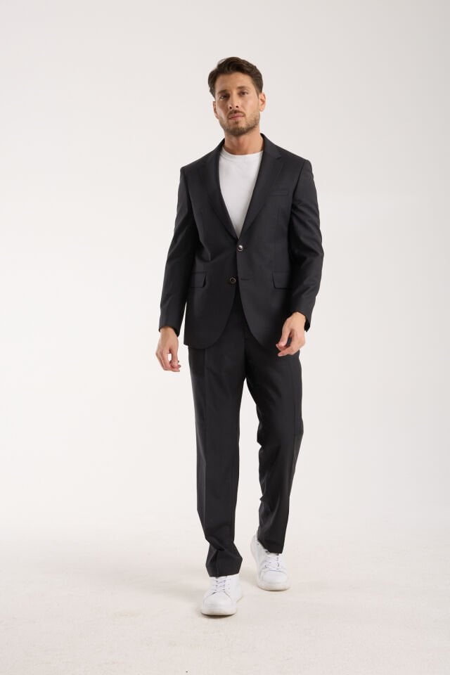 Yünlü Takım Elbise - Siyah