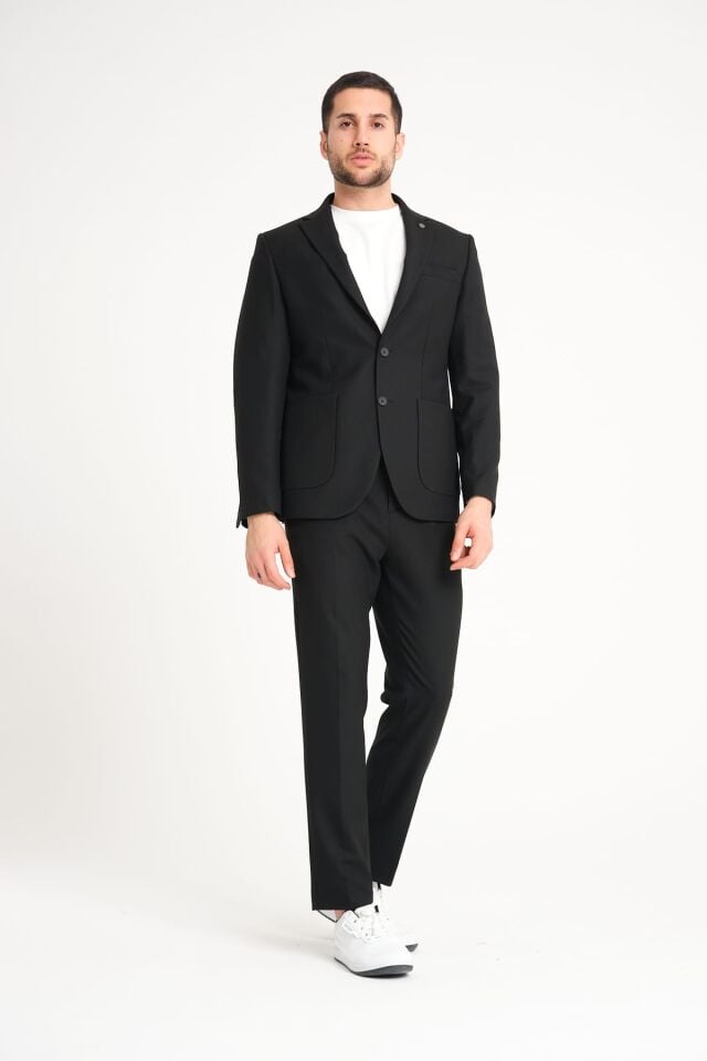 Slim Fit Takım Elbise - Siyah